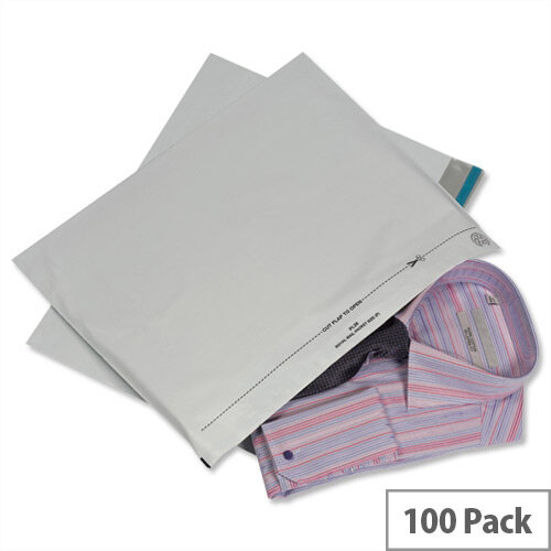 GoSecure Grey Lightweight 440x320mm Polythene Protective Envelopes Pack of 100 GoSecure Grey Lightweight 440x320mm Polythene Protective Envelopes Pack of 100