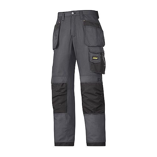 Snickers 3213 Craftsmen Holster Pocket Trousers Rip-Stop Size 152 36"/35" Steel Grey/Black Snickers 3213 Craftsmen Holster Pocket Trousers Rip-Stop Size 152 36"/35" Steel Grey/Black