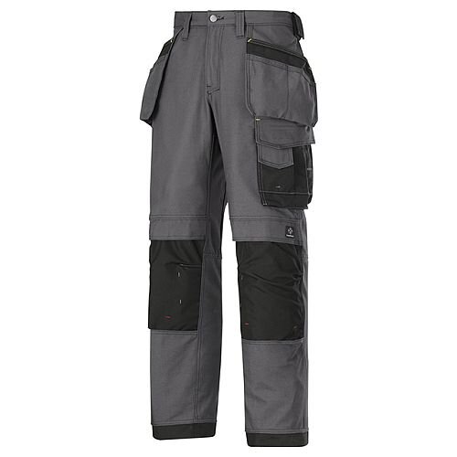 Snickers 3214 Craftsmen Holster Pocket Trousers Canvas+ Size 44 30"/32 Steel Grey/Black Snickers 3214 Craftsmen Holster Pocket Trousers Canvas+ Size 44 30"/32 Steel Grey/Black