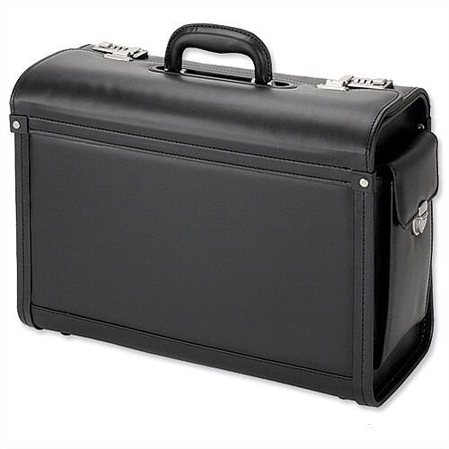 Multi-Comparment Pilot Case 2 Combination Locks Leather-Look Black Alassio Genova Multi-Comparment Pilot Case 2 Combination Locks Leather-Look Black Alassio Genova