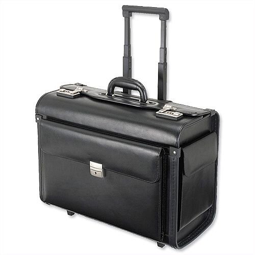Trolley Pilot Case Leather-Look Black Laptop Compartment 2 Combination Locks Alassio Silvana Trolley Pilot Case Leather-Look Black Laptop Compartment 2 Combination Locks Alassio Silvana