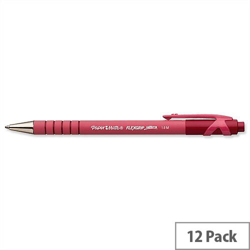 Paper Mate Flexgrip Medium Black Retractable Ballpoint Pen Pack 12 Paper Mate Flexgrip Medium Black Retractable Ballpoint Pen Pack 12