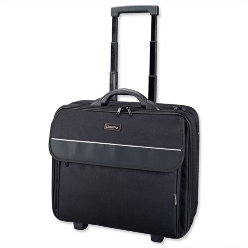 Laptop Overnight Trolley Up To 17 Inches Black Nylon Lightpak Treviso