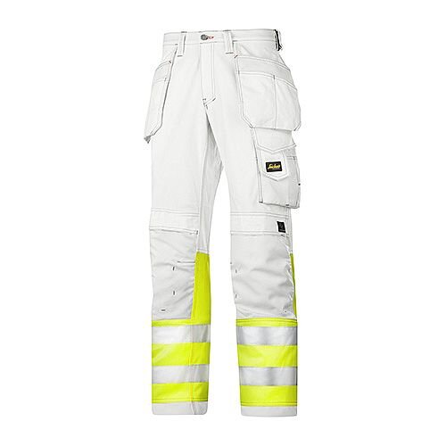 Snickers 3234 Painters High-Vis Trousers Class 1 Size 152 36"/35" White/Hi-Vis Yellow Snickers 3234 Painters High-Vis Trousers Class 1 Size 152 36"/35" White/Hi-Vis Yellow