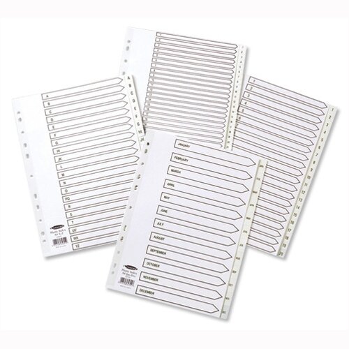 Concord A-Z Index Plastic 20-Part Europunched A4 Subject Dividers Concord A-Z Index Plastic 20-Part Europunched A4 Subject Dividers
