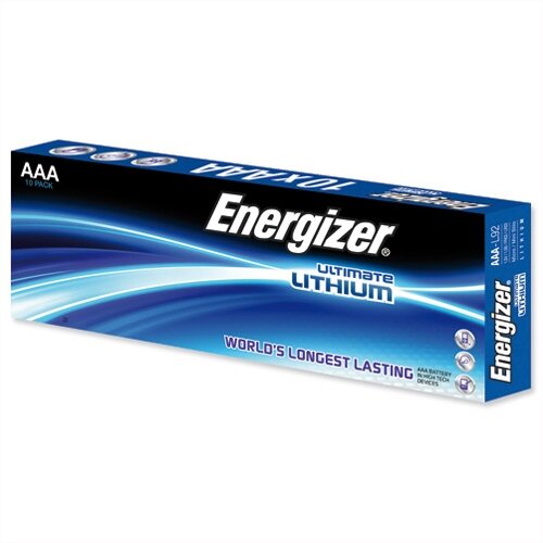 Energizer Ultimate AAA Lithium Battery LR03 10 Pack – 1.5 Volt, Reliable, Wide Temperature Range, 15 Year Shelf Life, Cylindrical Size &Last 8 Times Longer Than Similar Batteries (634353) Energizer Ultimate AAA Lithium Battery LR03 10 Pack – 1.5 Volt, Reliable, Wide Temperature Range, 15 Year Shelf Life, Cylindrical Size &Last 8 Times Longer Than Similar Batteries (634353)
