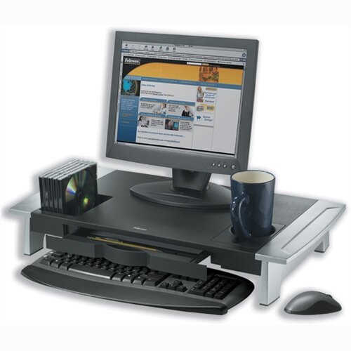 Fellowes Office Suites Monitor Riser Large Height-Adjustable with Storage Tray