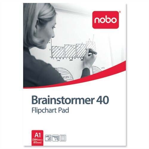 Nobo Brainstormer A1 Flipchart Pad Perforated 40 Sheets Feint Lined Pack 5