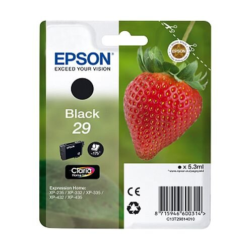 Epson 29 (T2981) Black Inkjet Cartridge Strawberry Series C13T29814010 / T2981 C13T29814012 Epson 29 (T2981) Black Inkjet Cartridge Strawberry Series C13T29814010 / T2981 C13T29814012