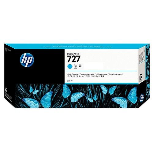 HP 727 Cyan (Dye) 300ml Original DesignJet Ink Cartridge F9J76A