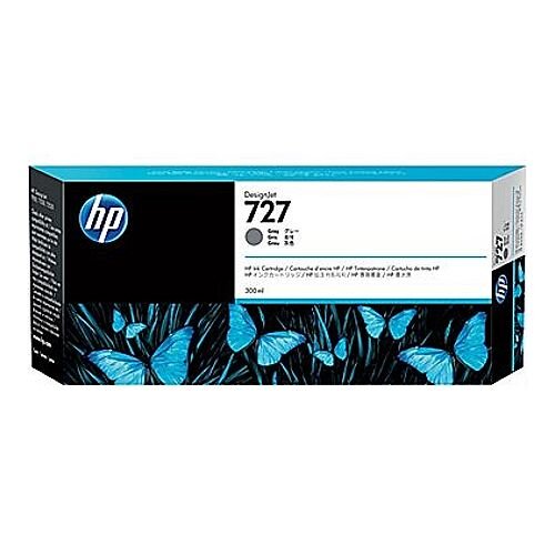 HP 727 Grey (Dye) (F9J80A) 300ml Original DesignJet Ink Cartridge 