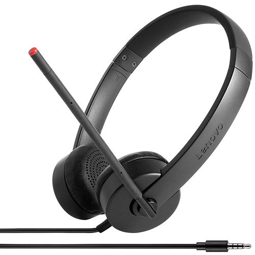 Lenovo Stereo Analog Headset Wired Head-band Office/Call center Black