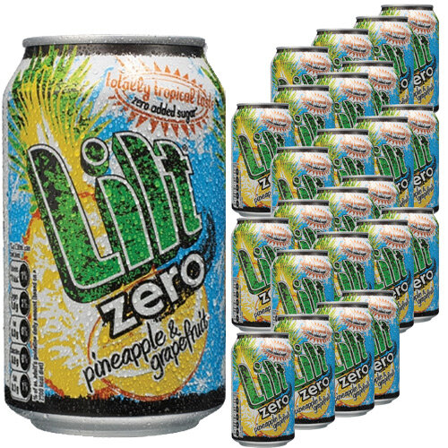 Lilt Zero Diet Pineapple and Grapefruit Soft Fizzy Drink Cans 330ml (Pack 24)