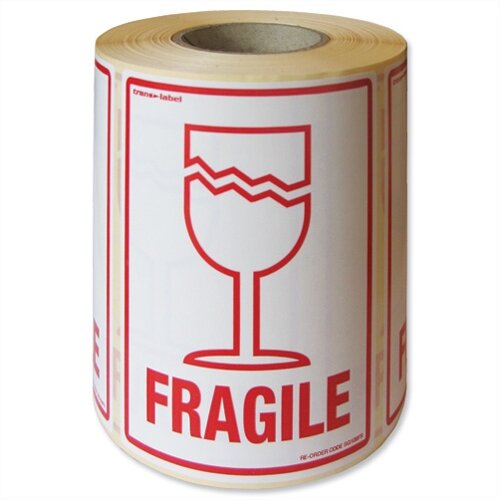 Parcel Labels Fragile 108x79mm on Roll Diameter 210mm 500 Labels Parcel Labels Fragile 108x79mm on Roll Diameter 210mm 500 Labels