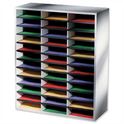 Fellowes A4 Literature Mailroom Sorter 36 Compartment Dark Grey Fellowes A4 Literature Mailroom Sorter 36 Compartment Dark Grey
