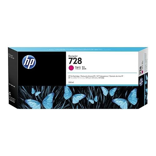 HP 728 Magenta (Dye) 300ml Original DesignJet Ink Cartridge F9K16A