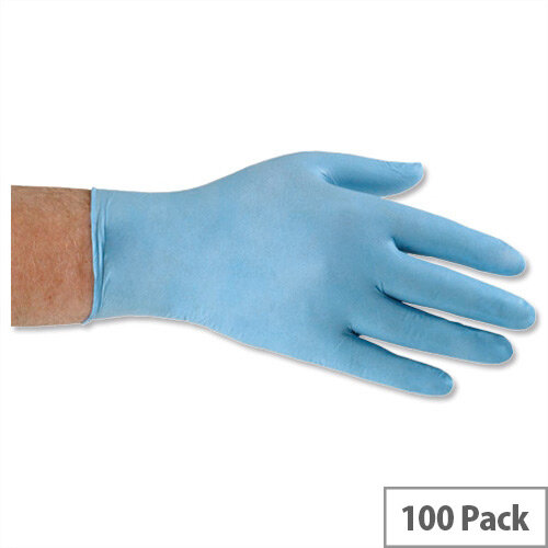 Keepsafe Nitrile Food Preparation Disposable Gloves Powder-Free Large Blue Pack 100 Keepsafe Nitrile Food Preparation Disposable Gloves Powder-Free Large Blue Pack 100
