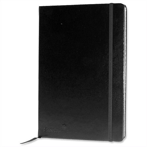 Silvine Executive Soft Feel A5 Notebook Ruled 160 Pages Black