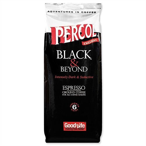 Percol Fairtrade Black and Beyond Espresso Ground Coffee Medium Roasted