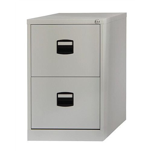 2 Drawer Steel Filing Cabinet Lockable Grey Trexus By Bisley