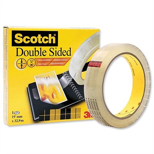 Scotch Double Sided Tape Permanent Long-life 19mm x 32.9m Clear Scotch Double Sided Tape Permanent Long-life 19mm x 32.9m Clear