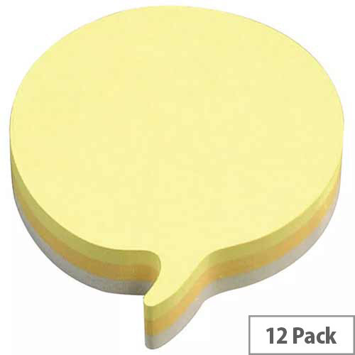 3M Post-it Diecut Cube Speech Bubble 225 Sheets Yellow Pack of 12 3M37917 3M Post-it Diecut Cube Speech Bubble 225 Sheets Yellow Pack of 12 3M37917