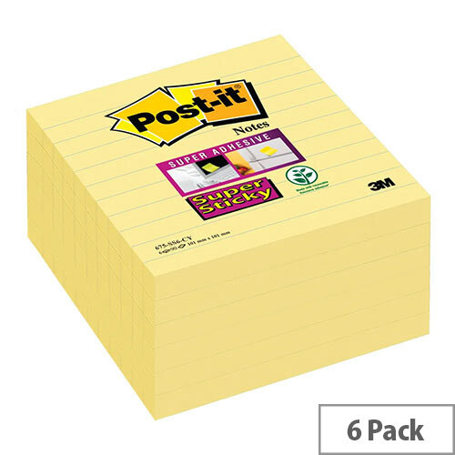 Post it notes super sticky extra large lined 101 x 101mm 90 sheets