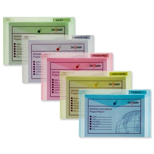 Snopake Polyfile Classic Foolscap Wallet File Assorted Pack 5