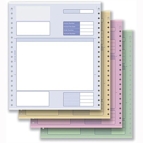 Invoice Form 4 Part NCR Paper with Tinted Copies Communisis Sage Compatible Pack 500