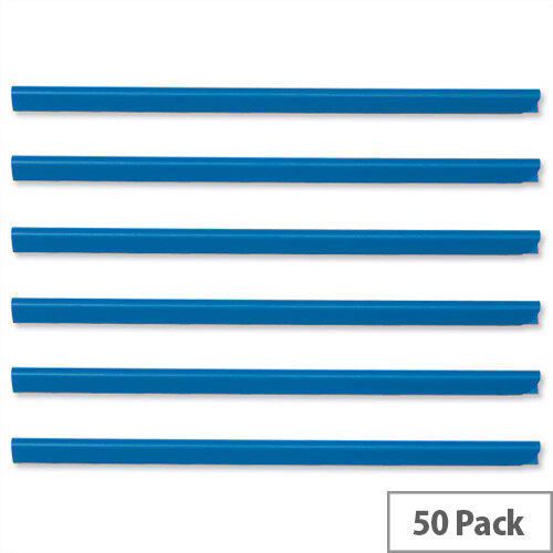 Durable Spine Bars for 60 Sheets A4 Capacity 6mm Blue 2931/06 Pack 50 Durable Spine Bars for 60 Sheets A4 Capacity 6mm Blue 2931/06 Pack 50