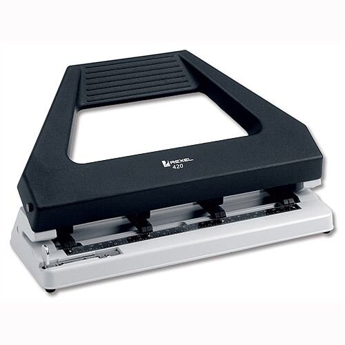Rexel 420 Adjustable Punch 4 Dies 30 Sheet Capacity Black and Grey Rexel 420 Adjustable Punch 4 Dies 30 Sheet Capacity Black and Grey
