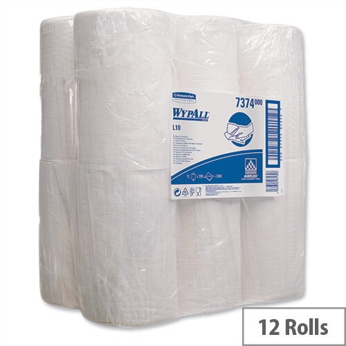 Kimberly-Clark Wypall L10 Centrefeed Tissues Refill Paper Rolls Wiper 7122 250 Sheets 205 x 380mm Pack 12