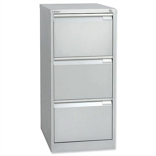 3 Drawer Steel Filing Cabinet Flush Front Silver Bisley BS3E 3 Drawer Steel Filing Cabinet Flush Front Silver Bisley BS3E