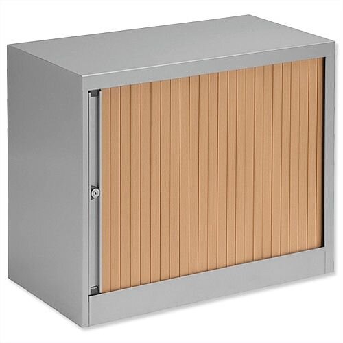Bisley Euro Tambour Low Cupboard for A4 W800xD430xH695mm Silver Beech ET408/06/1S BC arn Bisley Euro Tambour Low Cupboard for A4 W800xD430xH695mm Silver Beech ET408/06/1S BC arn