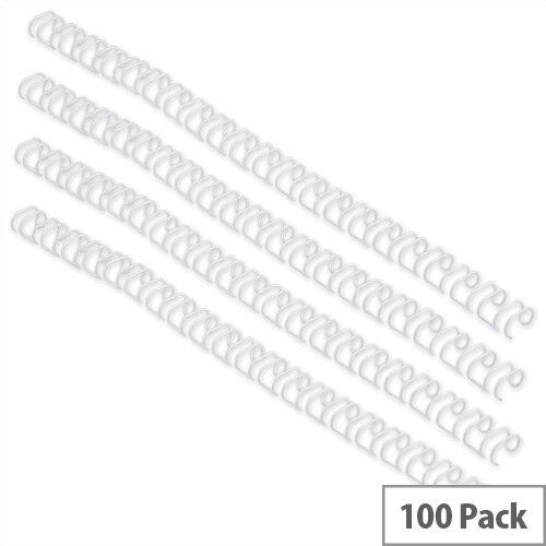 GBC Binding Wire Elements 21 Loop 25 Sheets 6mm White Pack 100 GBC Binding Wire Elements 21 Loop 25 Sheets 6mm White Pack 100