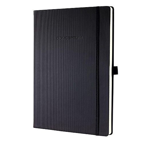 Sigel A4 Conceptum Notebook Padded Hard Cover Ruled 194pp 80gsm Black Ref CO112