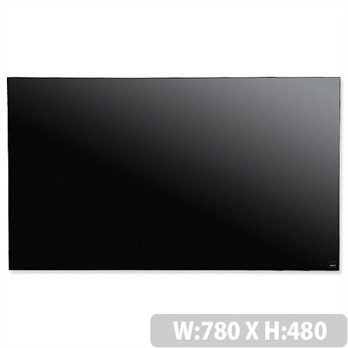 Sigel Artverum High Quality Tempered Glass Magnetic Board With Fixings 780x480mm Black Ref GL130