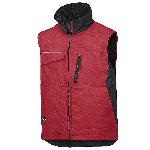 Snickers 4528 Craftsmen's Winter Vest Rip-stop Size 5XL Regular Red/Black