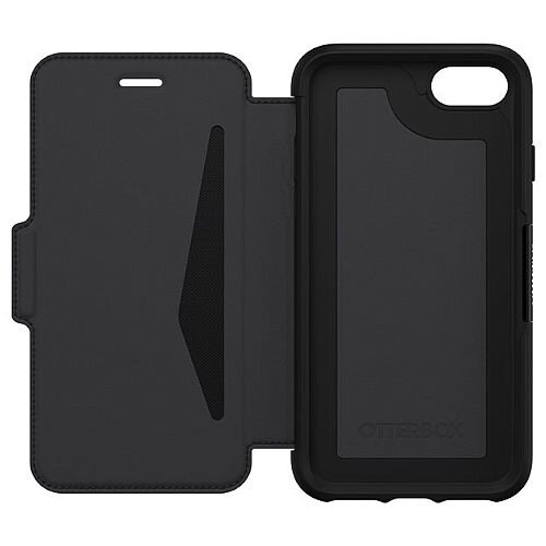 OtterBox Strada Series Folio-Flip Cover for Apple iPhone 7 & 8 - Genuine Leather, Polycarbonate (Colour Black)