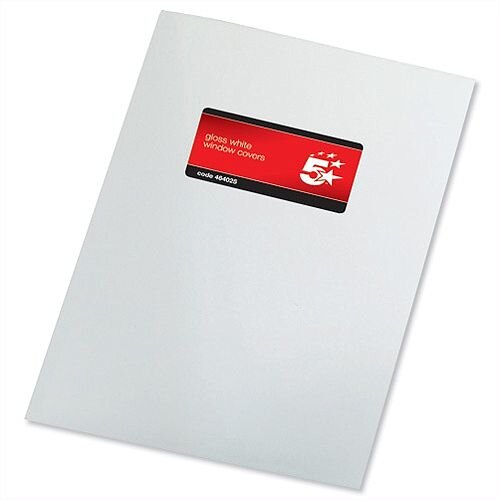 Binding Covers 250gsm Plain or with Window A4 Gloss White Pack 50x2 5