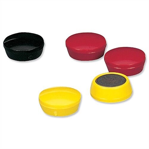 Round Plastic Covered Magnets Assorted Colours 24mm Pack 10 5 Star