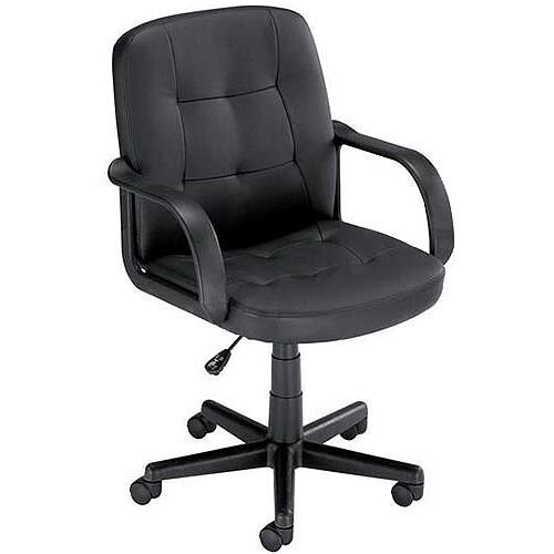 Influx Boss2 SoHo Leather Look Managers Office Armchair Black