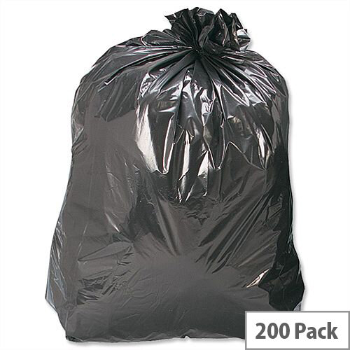 5 Star Bin Bags Medium Duty 100 Gauge 110 Litre Capacity Black Pack 200