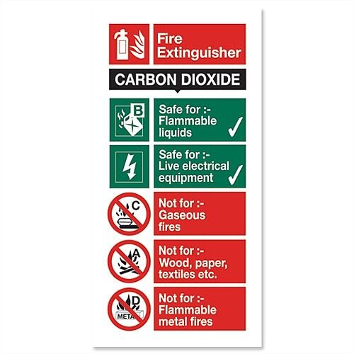 Stewart Superior Safety Sign CO2 Fire Extinguisher 280x90mm Self Adhesive Vinyl