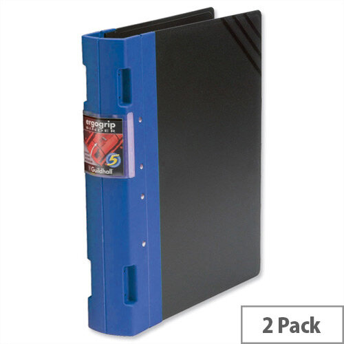 Guildhall GLX Ergogrip A4 Blue 2 Ring Binder 55mm Pack 2