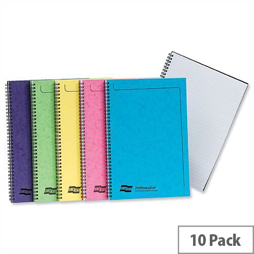 Europa A4 Note Maker Book Sidebound Ruled 120 Pages Assorted C Pack 10