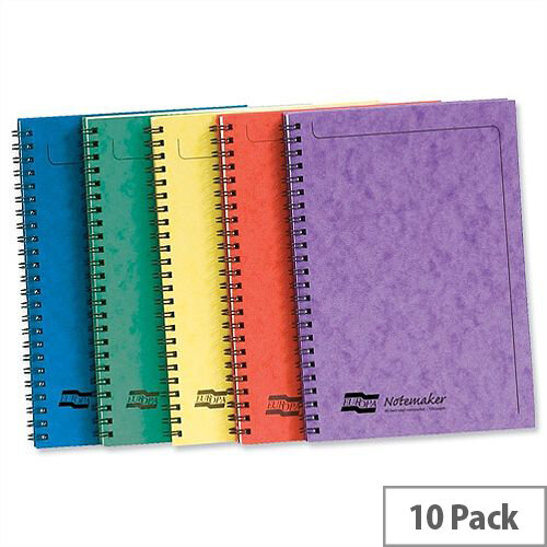 Europa A5 Notemaker Book Sidebound 120 Pages Assorted A Pack 10