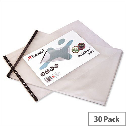 Rexel Eco Punched Pocket Multipunched Short Edge Top Opening A3 Clear 2102578 Pack 30 Rexel Eco Punched Pocket Multipunched Short Edge Top Opening A3 Clear 2102578 Pack 30
