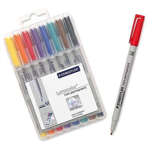 Staedtler 315 Lumocolor Non Permanent Pen 0.8mm Line Assorted 315WP8 Wallet 8 Staedtler 315 Lumocolor Non Permanent Pen 0.8mm Line Assorted 315WP8 Wallet 8