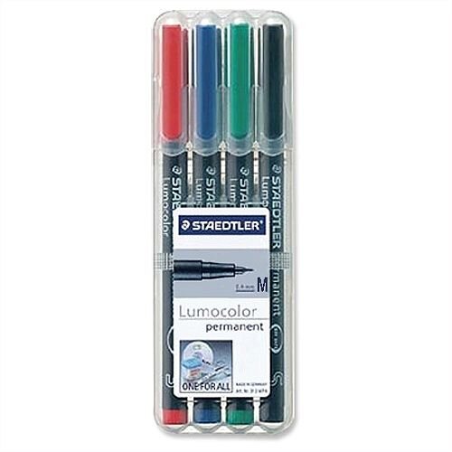 Staedtler Assorted 317 Lumocolor Pen Permanent 0.8mm 317WP4 Wallet 4 Staedtler Assorted 317 Lumocolor Pen Permanent 0.8mm 317WP4 Wallet 4